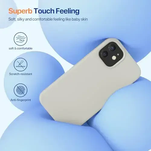 Miracase iPhone 12 va iPhone 12 Pro bilan mos keladi, suyuq silikonli gel rezina to'liq tanani himoya qiladi zarbga chidamli tomchidan himoya iPhone 12/12 Pro 6.1 dyuymli telefon qutisi, tosh - 3