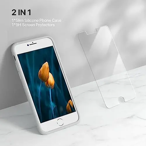 Miracase iPhone 12 va iPhone 12 Pro bilan mos keladi, suyuq silikonli gel rezina to'liq tanani himoya qiladi zarbga chidamli tomchidan himoya iPhone 12/12 Pro 6.1 dyuymli telefon qutisi, tosh - MIRACASE (1)