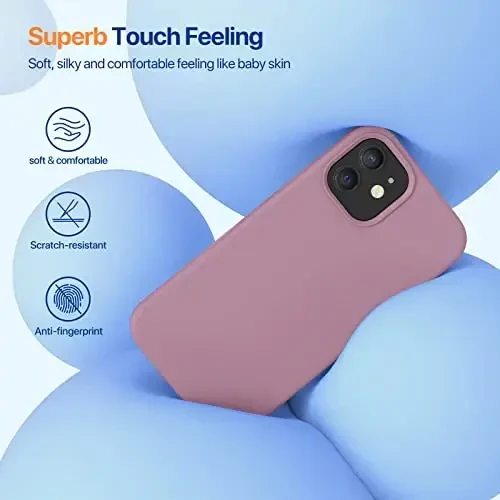 Miracase iPhone 12 va iPhone 12 Pro g'ilofi bilan mos keladi, suyuq silikonli gel kauchuk to'liq himoya zarbga chidamli tomchidan himoya iPhone 12/12 Pro 6.1 dyuym uchun telefon g'ilofi, qora smorodina - 3