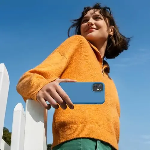 Miracase iPhone 12 va iPhone 12 Pro g'ilofiga mos keladi, suyuq silikonli gel kauchukli to'liq himoya zarbga chidamli tushishdan himoya iPhone 12/12 Pro 6,1 dyuym uchun telefon g'ilofi, Capri Blue - 6