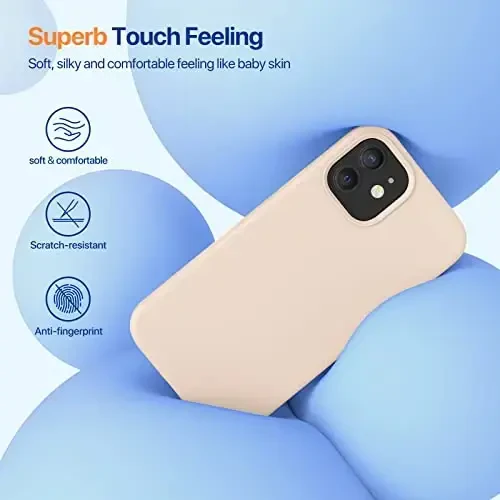 Miracase Compatible with iPhone 12 Case and iPhone 12 Pro Case, Liquid Silicone Gel Rubber Full Body Protection Shockproof Drop Protection Phone Case for iPhone 12/12 Pro 6.1 inch, Bean Grey - 3