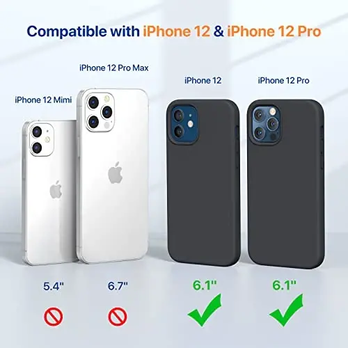 Miracase iPhone 12/12 Pro qopqoni, Qora 