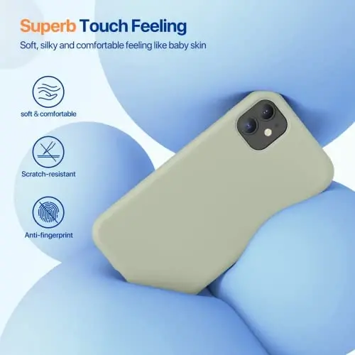 Miracase iPhone 13 Kılıf için Tasarlanmış, [Yumuşak Çizilmez Mikrofiber Astar], 13 6.1 inç için Darbeye Dayanıklı Sıvı Silikon Kauçuk Telefon Kılıfı Kapağı, Patine Yeşili - 4