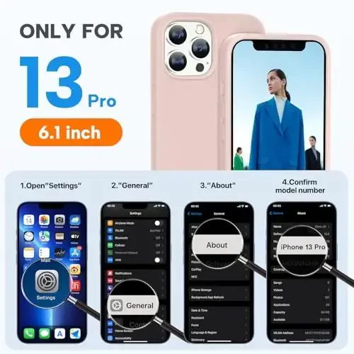 Miracase Designed for iPhone 13 Pro Case, with Tempered Glass Screen Protector, [Soft Anti-Scratch Microfiber Lining], Shockproof Liquid Silicone Phone Case Cover for 13 Pro 6.1 inch, Sand Pink - 6