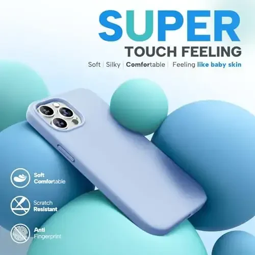 Miracase Designed for iPhone 13 Pro Case, with Tempered Glass Screen Protector, [Soft Anti-Scratch Microfiber Lining], Shockproof Liquid Silicone Phone Case Cover for 13 Pro 6.1 inch, Clove Purple - 4