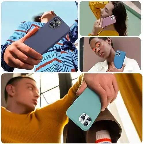 Miracase Designed for iPhone 13 Pro Case, with Tempered Glass Screen Protector, [Soft Anti-Scratch Microfiber Lining], Shockproof Liquid Silicone Phone Case Cover for 13 Pro 6.1 inch, Midnight Green - MIRACASE (1)