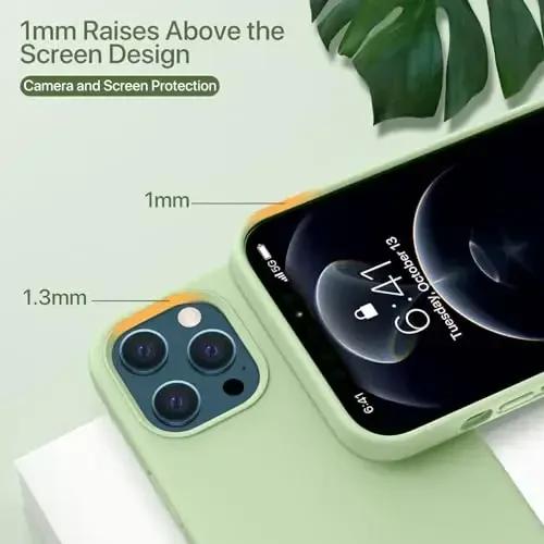 Miracase Designed for iPhone 13 Pro Max Case with Screen Protector,[Soft Anti-Scratch Microfiber Lining],Shockproof Liquid Silicone Rubber Phone Case Cover 6.7 inch, Matcha Green - 4