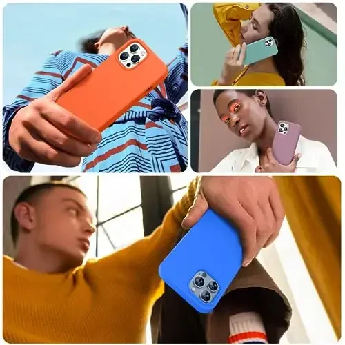 Miracase Designed for iPhone 13 Pro Max Case with Screen Protector,[Soft Anti-Scratch Microfiber Lining],Shockproof Liquid Silicone Rubber Phone Case Cover 6.7 inch, Magnetic Blue - 6