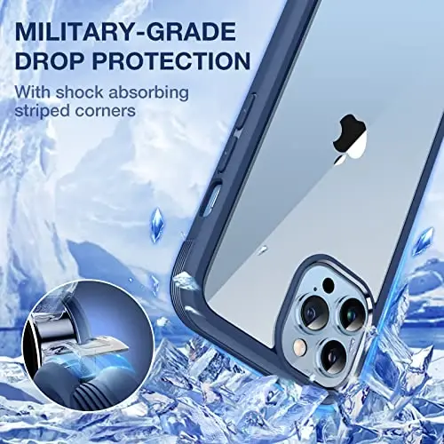 Miracase iPhone 13 Pro Max Kılıfı ile Uyumlu Lacivert, Sararmaya Karşı Dayanıklı Darbeye Dayanıklı Şeffaf Telefon Kılıfı, iPhone 13 Pro Max İçin Uygun Premium Hibrit Koruyucu Tampon Kılıf - 2