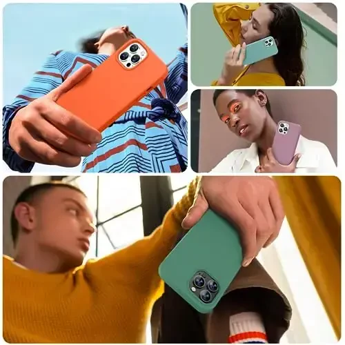 Miracase iPhone 13 Pro Max uchun g‘ilof, ekran himoyachisi bilan, [Yumshoq tirnalishga qarshi mikrofiber astar], zarbga chidamli suyuq silikon rezina telefon g‘ilofi qopqog‘i 6,7 dyuym, Akatsiya yashil - 4