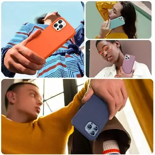 Miracase iPhone 13 Pro Max uchun g'ilof, ekran himoyachisi bilan,[Yumshoq tirnalishga qarshi mikrofiber astar],zarbga chidamli suyuq silikon kauchuk telefon g'ilofi 6,7 dyuym, to'q ko'k - 5