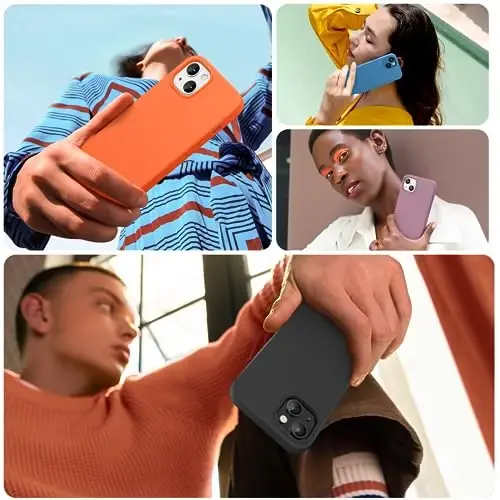 Miracase iPhone 13 uchun mo'ljallangan g'ilof, закалённое shisha ekran himoyachisi bilan, [Yumshoq chizishga qarshi mikrofiber astar], zarbga chidamli suyuq silikon kauchuk telefon qopqog'i 13 6.1 dyuym, qora - 3