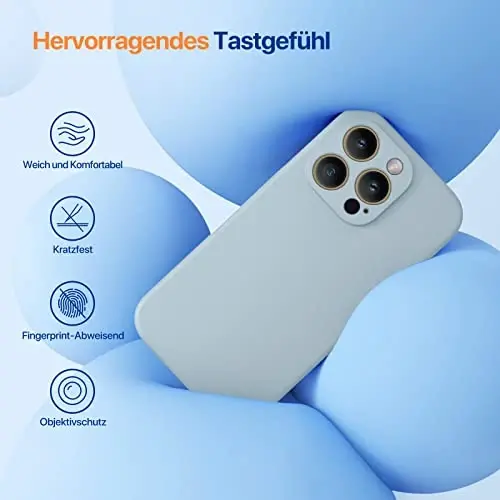 Miracase iPhone 14 Pro ile Uyumlu Kılıf, Ekran Koruyuculu, [Geliştirilmiş Kamera Koruması], 14 Pro 6.1 inç için Darbeye Dayanıklı Sıvı Silikon Kauçuk Telefon Kılıfı, Açık Yeşil - 4