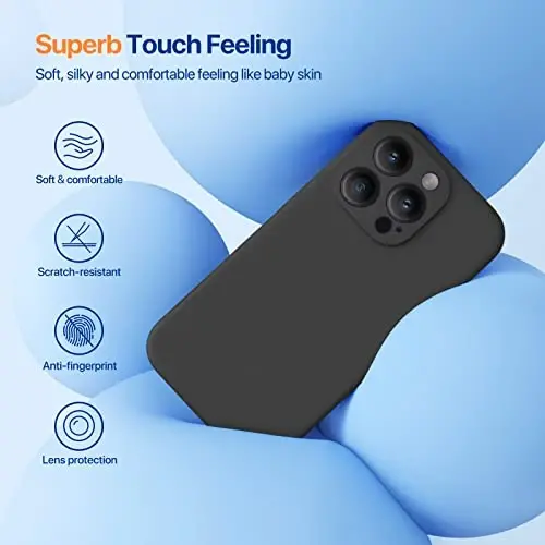 miracase iPhone 14 Pro Max İçin Tasarlanmış Manyetik Kılıf, Ekran Koruyuculu Telefon Kılıfı, [Yükseltilmiş Gelişmiş Kamera Koruması], Darbeye Dayanıklı Sıvı Silikon Kılıf 6.7 inç, Siyah Manyetik - 4