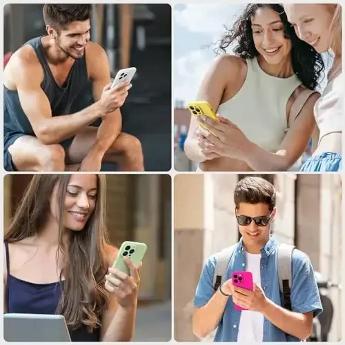 Miracase iPhone 14 Pro Max uchun mo'ljallangan g'ilof, ekran himoyachisi bilan,[Kamera himoyasi yaxshilangan], zarbga chidamli suyuq silikon g'ilof mikrofiber astar bilan, 6,7 dyuym, Matcha yashil - 6