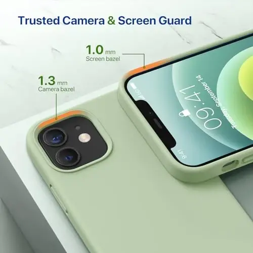 Miracase iPhone 14 Pro Max uchun mo'ljallangan g'ilof, ekran himoyachisi bilan,[Kamera himoyasi yaxshilangan], zarbga chidamli suyuq silikon g'ilof mikrofiber astar bilan, 6,7 dyuym, Matcha yashil - 5