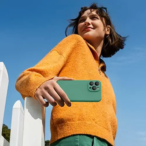 Miracase iPhone 14 Pro uchun ekran himoyachisi bilan g'ilof, [Kamera himoyasini yaxshilash], zarbga chidamli suyuq silikon kauchuk telefon g'ilofi, 14 Pro 6.1 dyuym uchun, Alp tog'lari yashil - 4