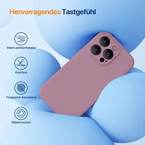 Miracase iPhone 14 Pro uchun ekran himoyachisi bilan g‘ilof, [Kamerani yangilangan himoya qilish], zarbaga chidamli suyuq silikon kauchuk telefon g‘ilofi 14 Pro 6.1 dyuym uchun, qora smorodina - 2