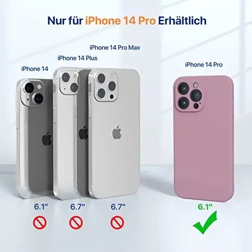 Miracase iPhone 14 Pro uchun ekran himoyachisi bilan g‘ilof, [Kamerani yangilangan himoya qilish], zarbaga chidamli suyuq silikon kauchuk telefon g‘ilofi 14 Pro 6.1 dyuym uchun, qora smorodina - 1