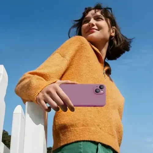 Miracase iPhone 14 uchun ekran himoyachisi bilan g‘ilof,[Takomillashtirilgan kamera himoyasi],zarbga chidamli suyuq silikon g‘ilof mikrofiber astarli, 6.1 dyuym,Qora smorodina - 6