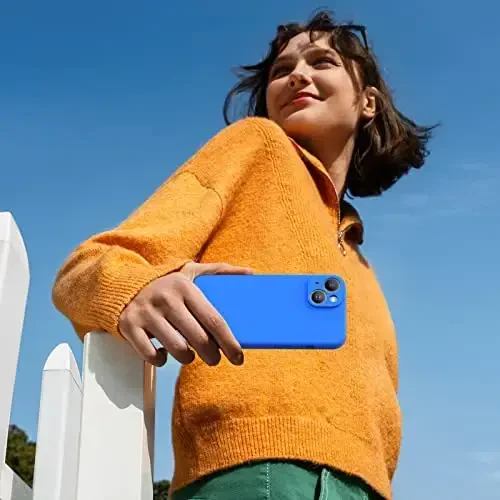 Miracase iPhone 14 uchun g‘ilof, ekran himoyachisi bilan, [Takomillashtirilgan kamera himoyasi], zarbaga chidamli suyuq silikon g‘ilof mikrofiber astarli, 6,1 dyuym, O‘rta Yer dengizi ko‘k - 6