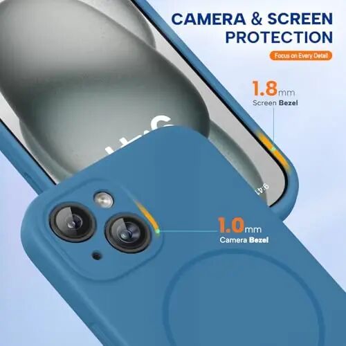 Miracase Compatible with iPhone 15 Case, [Soft Anti-Scratch Microfiber Lining], Liquid Silicone Case Gel Rubber Shockproof Drop Protection Phone Case for iPhone 15, Capri Blue - 2