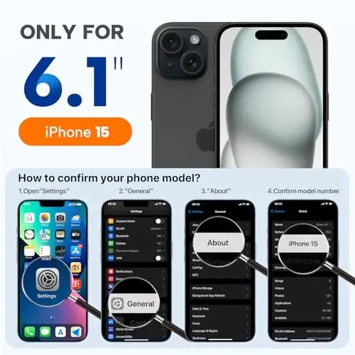 Miracase Compatible with iPhone 15 Case, [Soft Anti-Scratch Microfiber Lining], Liquid Silicone Case Gel Rubber Shockproof Drop Protection Phone Case for iPhone 15, Capri Blue - 6