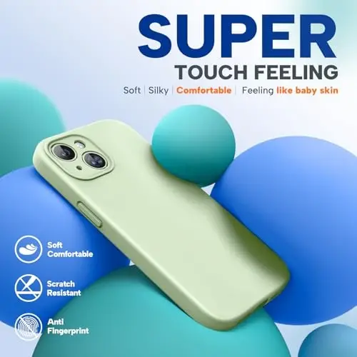 Miracase Compatible with iPhone 15 Case, [Soft Anti-Scratch Microfiber Lining], Liquid Silicone Case Gel Rubber Shockproof Drop Protection Phone Case for iPhone 15, Matcha Green - 3