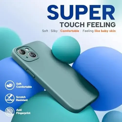 Miracase iPhone 15 Plus Case bilan mos, [Yumshoq tirnalishga qarshi mikrofiber astar], Suyuq silikonli gelli rezina zarbga chidamli tushishdan himoya qiluvchi telefon qutisi iPhone 15 Plus uchun, Midnight Green - 2