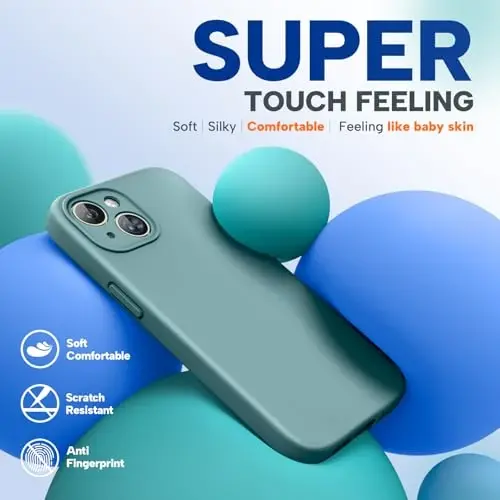 Miracase iPhone 15 Plus Case bilan mos, [Yumshoq tirnalishga qarshi mikrofiber astar], Suyuq silikonli gelli rezina zarbga chidamli tushishdan himoya qiluvchi telefon qutisi iPhone 15 Plus uchun, Midnight Green - 2