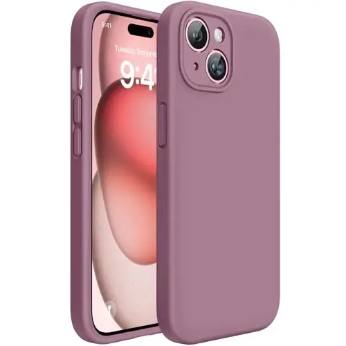 Miracase iPhone 15 Plus Case bilan mos, [Yumshoq tirnalishga qarshi mikrofiber astar], Suyuq silikonli g'ilof Gel rezina zarbga chidamli tushishdan himoya iPhone 15 Plus uchun telefon g'ilofi, Qora smorodina - 1