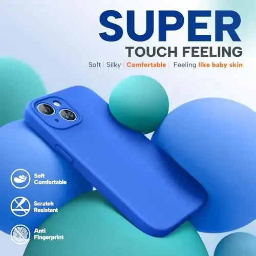 Miracase Compatible with iPhone 15 Plus Case, [Soft Anti-Scratch Microfiber Lining], Liquid Silicone Case Gel Rubber Shockproof Drop Protection Phone Case for iPhone 15 Plus, Mediterranean Blue - 3