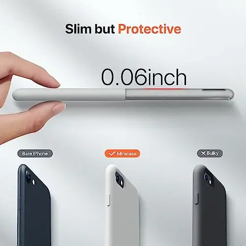 Miracase iPhone 15 Plus uchun g‘ilofga mos keladi, [Yumshoq chizishga qarshi mikrofiber astar], Suyuq silikonli g‘ilof Gel kauchuk zarbga chidamli tomchidan himoya iPhone 15 Plus uchun telefon g‘ilofi, Tosh - 5