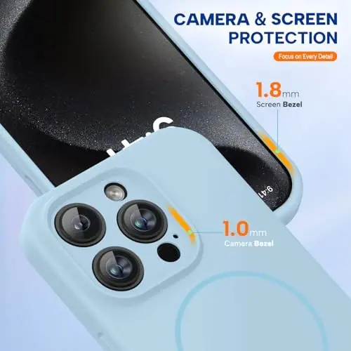 Miracase iPhone 15 Pro için Manyetik Kılıf, [Yumuşak Çizilmez Mikrofiber Astar], MagSafe ile Uyumlu, Sıvı Silikon Darbeye Dayanıklı Düşme Korumalı Telefon Kılıfı, Karanfil Moru - 4