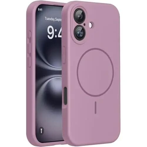 Miracase, iPhone 16 Gʻilofiga mos, [Yumshoq tirnalishga qarshi mikrofola astar], MagSafe bilan mos, Suyuq silikon gʻilof, 16 uchun zarbaga chidamli tushishdan himoya qiluvchi telefon gʻilofi, Qora smorodina - MIRACASE