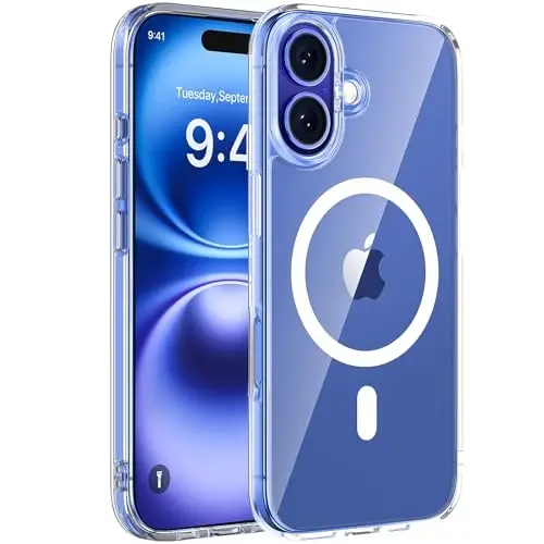 miracase Magnetic Series for iPhone 16 Case [Compatible with MagSafe] Military-Grade Protection, Anti-Fingerprint, Slim Phone Case for iPhone 16 6.1 inch - Clear 