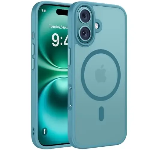 Miracase Magnetic Series for iPhone 16 Case [Compatible with MagSafe] [with 2X Screen Protectors] Military-Grade Protection, Slim Phone Cases for iPhone 16 6.1 inch - Green 
