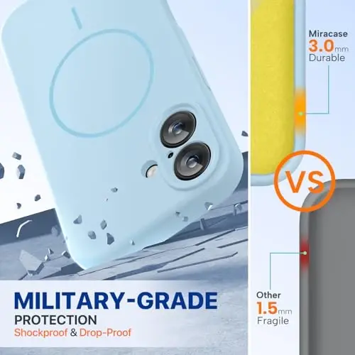 Miracase iPhone 16 Kılıfı ile Uyumlu, [Yumuşak Çizilmez Mikrofiber Astar], MagSafe Uyumlu, Sıvı Silikon Kılıf Darbeye Dayanıklı Düşme Korumalı Telefon Kılıfı 16 için, Karanfil Moru - 2