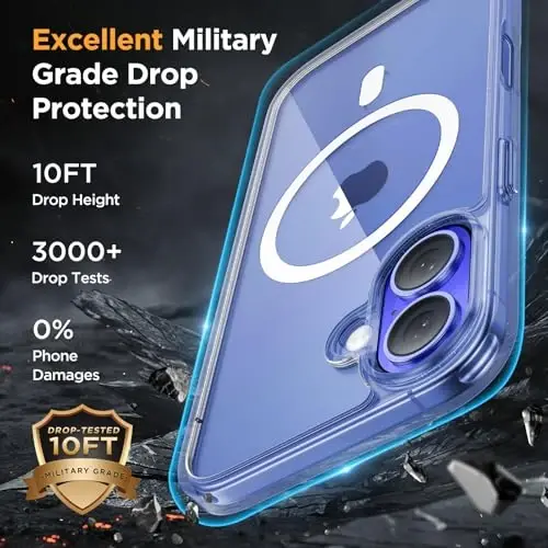 Miracase Magnetic Clear for iPhone 16 Plus Case [Compatible with MagSafe] [with 2X Screen Protectors] Military-Grade Protection, Anti-Fingerprint, Slim Phone Case for 16 Plus 6.7 inch - Crystal Clear - 5