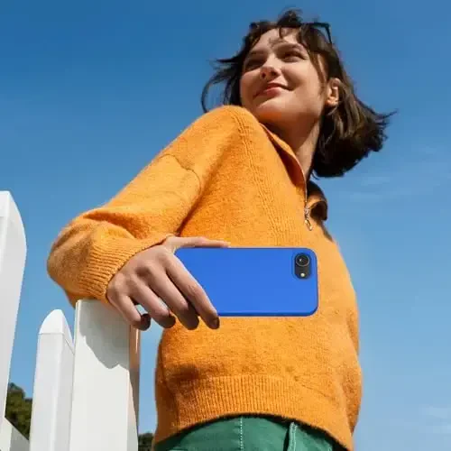 Miracase iPhone 16e g‘ilofi bilan mos keladi, [Yumshoq chizishga qarshi mikrofiber astar], Suyuq silikon g‘ilofli gel kauchuk zarbga chidamli tushishdan himoya qiluvchi iPhone 16e telefon g‘ilofi, O‘rta yer dengizi moviy - 6