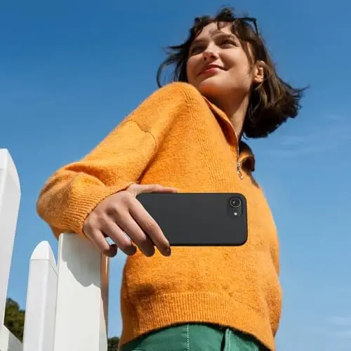 Miracase iPhone 16e gʻilofi bilan mos keladi, [Yumshoq tirnalishga qarshi mikrofiber astarli], Suyuq silikonli gʻilof Jel rezina zarbga chidamli tushishdan himoya iPhone 16e uchun telefon gʻilofi, Qora magnitli - 6