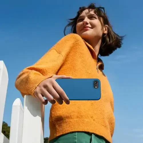 Miracase iPhone 16e gʻilofi bilan mos, [Yumshoq tirnalishga qarshi mikrofiber astar], Suyuq silikonli gʻilof Gel rezina zarbga chidamli tushishdan himoya iPhone 16e uchun telefon gʻilofi, Capri Blue - 6