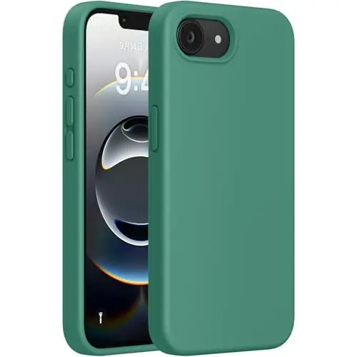 Miracase iPhone 16e gʻilofi bilan mos, [Yumshoq tirnalishga qarshi mikrofiber astar], suyuq silikonli gʻilofli gel kauchuk zarbga chidamli tushishdan himoya iPhone 16e uchun telefon gʻilofi (Akatsiya yashil) - 6
