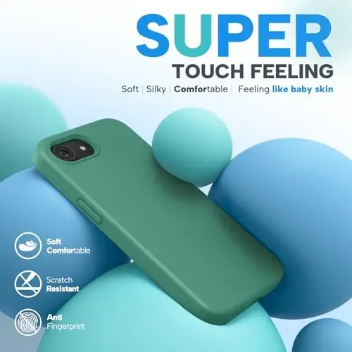 Miracase iPhone 16e gʻilofi bilan mos, [Yumshoq tirnalishga qarshi mikrofiber astar], suyuq silikonli gʻilofli gel kauchuk zarbga chidamli tushishdan himoya iPhone 16e uchun telefon gʻilofi (Akatsiya yashil) - 5