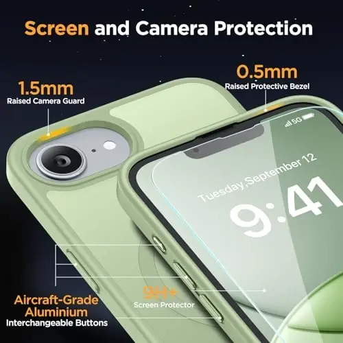 miracase for iPhone 16e case & iPhone 17e Case for MagSafe [with 2×9H+ Screen Protectors] TOP Military-Grade Protection Shockproof with Velvet Touch for iPhone 16e/17e Phone Case 6.1
