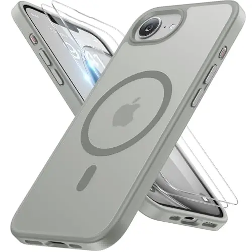 miracase for iPhone 16e case & iPhone 17e Case for MagSafe [with 2×9H+ Screen Protectors] TOP Military-Grade Protection Shockproof with Velvet Touch for iPhone 16e/17e Phone Case 6.1