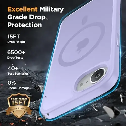 miracase for iPhone 16e case & iPhone 17e Case for MagSafe [with 2×9H+ Screen Protectors] TOP Military-Grade Protection Shockproof with Velvet Touch for iPhone 16e/17e Phone Case 6.1