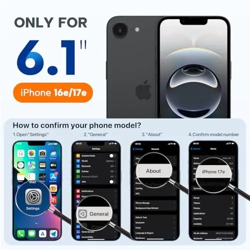 Miracase, iPhone 16e Kılıfı/iPhone 17e Kılıfı ile Uyumlu, [Yumuşak Çizilmez Mikrofiber Astar], iPhone 16e/17e için Sıvı Silikon Darbeye Dayanıklı Düşme Korumalı Telefon Kılıfı (Karanfil Moru) - 2