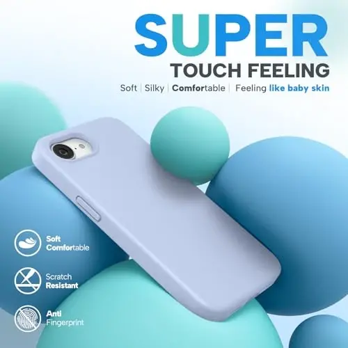 Miracase, iPhone 16e Kılıfı/iPhone 17e Kılıfı ile Uyumlu, [Yumuşak Çizilmez Mikrofiber Astar], iPhone 16e/17e için Sıvı Silikon Darbeye Dayanıklı Düşme Korumalı Telefon Kılıfı (Karanfil Moru) - 3