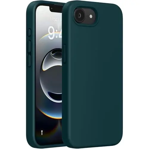 Miracase iPhone 16e/17e Kılıf ile Uyumlu, [Yumuşak Çizilmez Mikrofiber Astar], iPhone 16e/17e için Sıvı Silikon Darbeye Dayanıklı Düşme Korumalı Telefon Kılıfı, Teal - 1